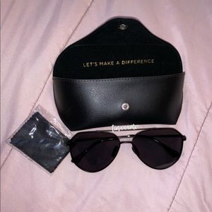 Diff DASH Matte Black POLARIZED aviator sunglasses